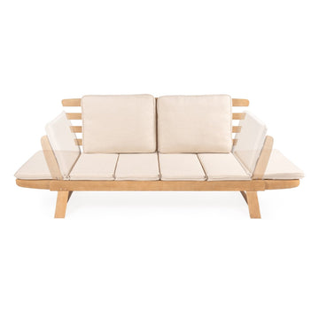 Hartley 2-Seat Modern Scandinavian Folding Wood Outdoor Day Bed Sofa - JONATHAN Y